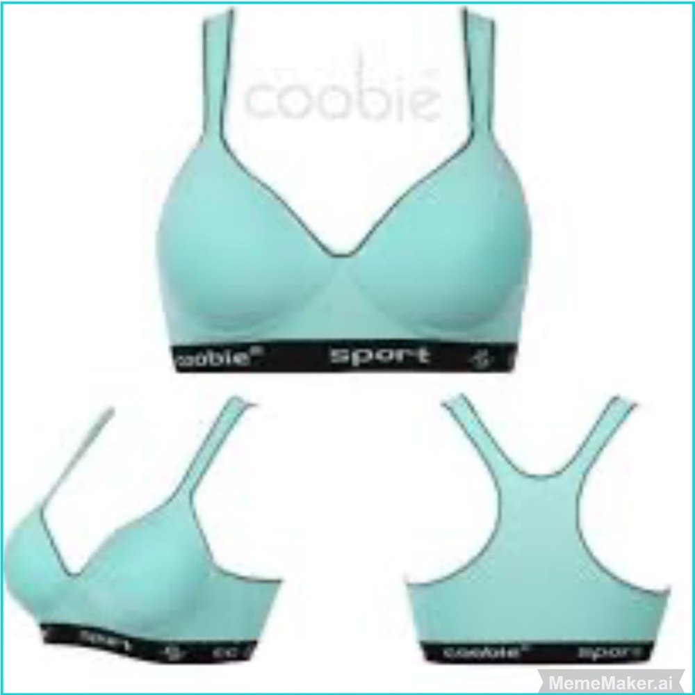Coobie Sports Bra Style 6899 Size 34B Turquoise Blue New with Tags